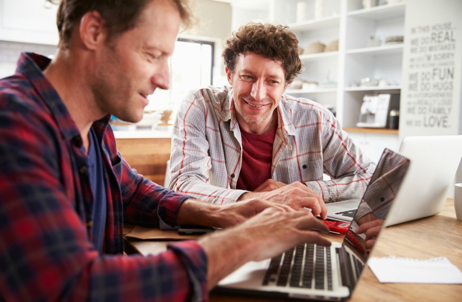 Two Men Working at an Office in the Home