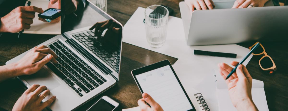 people working together at desk